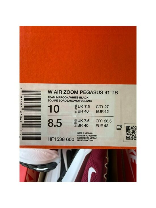 * 8.5 MEN\'S NIKE AIR ZOOM PEGASUS 41 TB TEAM MAROON BURGUNDY WHITE HF1538-600 main image 6
